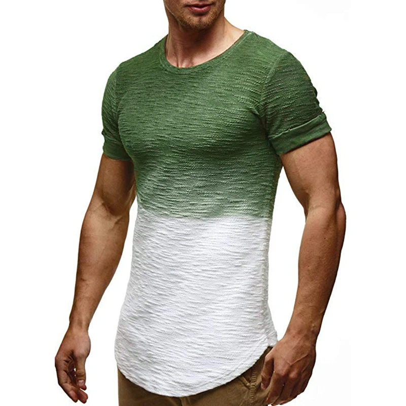 
Wholesale Mens Contrast Color Good Quality Pima Cotton Peru Tight T Shirt Quick Dry 