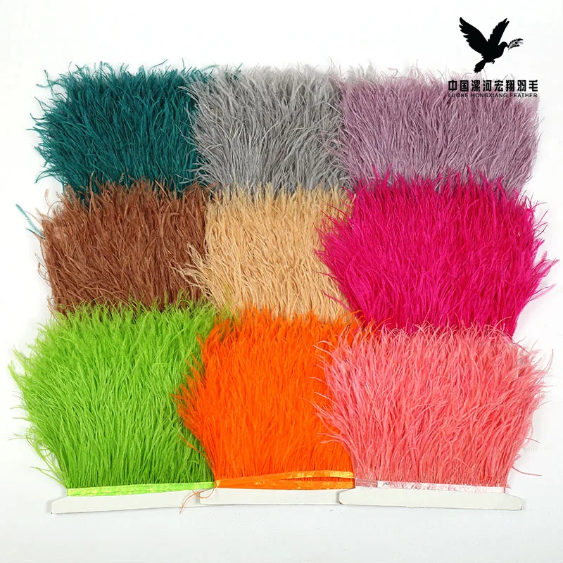 
ostrich feather 10 15cm Artificial single layer feather fringe trimming  (62096673637)