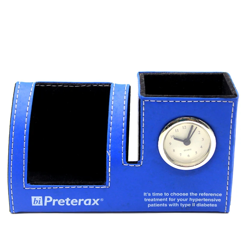 Заводской держатель для часов и ручек, рельефная индивидуальная подставка для карандашей из искусственной кожи для рабочего стола