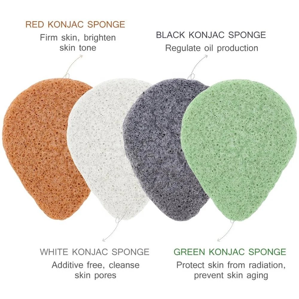 
Wholesale Organic natrual shape facial cleansing konjac sponge 