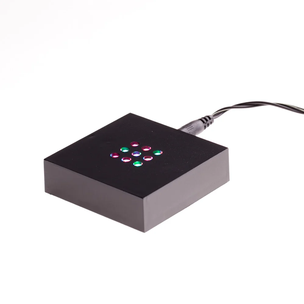 
BOSHI Black Square plastic led crystal displaying stand crafts base for 3d crystals 