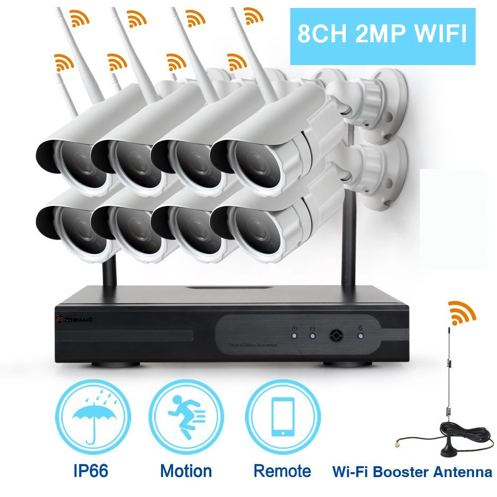 Loosafe 2MP 8-канальный беспроводной NVR комплект 1080 P беспроводной системы видеонаблюдения камеры Открытый