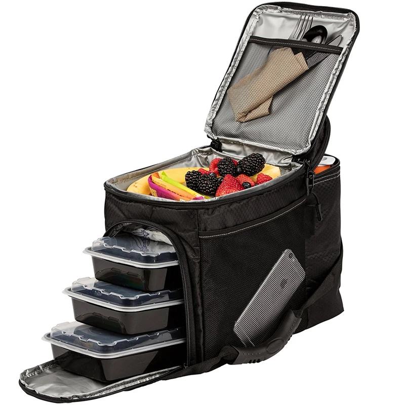 Термосумка для пикника на открытом воздухе теплоизолированная сумка ланча с мешком приготовления еды и 3