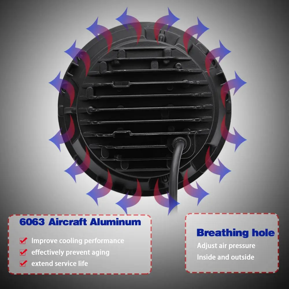 Auto LED Lights Dual Color Halo Ring Angel Eye 12V 24V Car and Truck Round Auto DRL 7 Inch Led Headlight