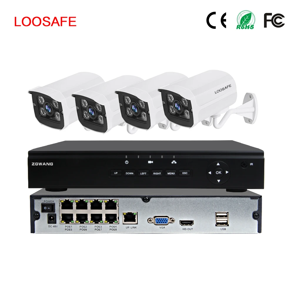 8-канальный H.264 NVR PoE HD 960 P ip-камер видеонаблюдения комплекты, 8CH дома камеры видеонаблюдения системы