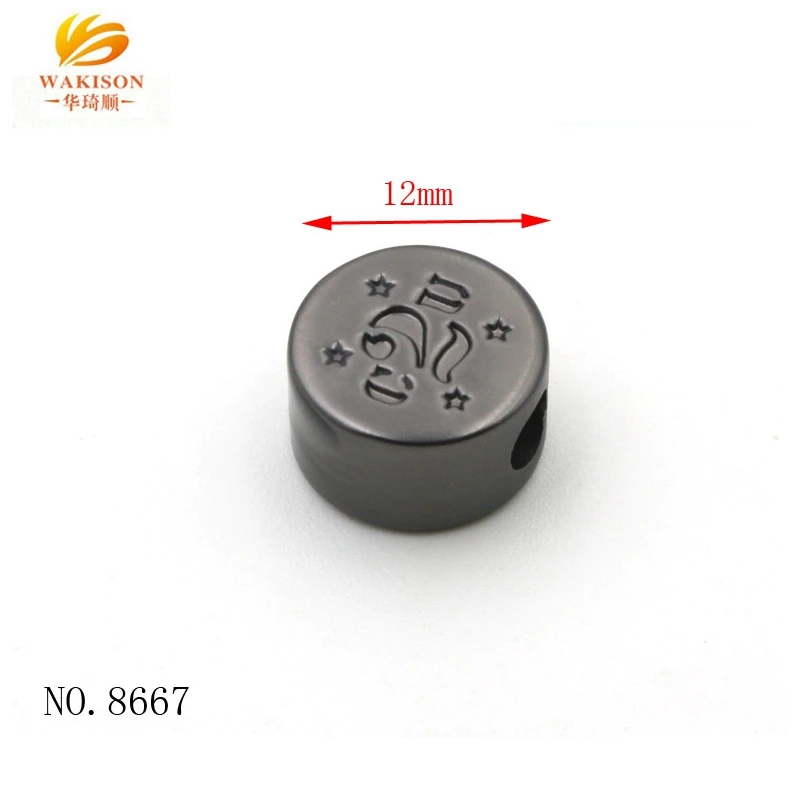 
Zinc Alloy Custom Engraved Metal Logo Beads 