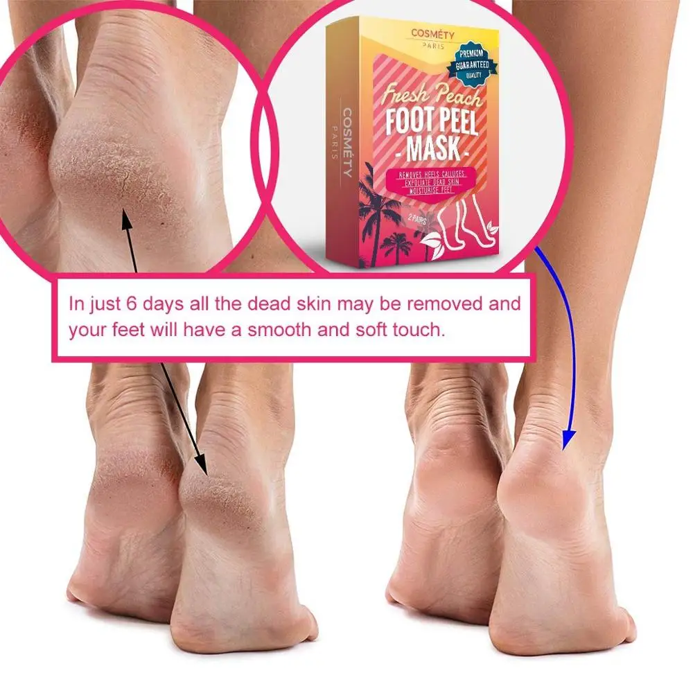 2 пары в коробке, маска для удаления мозолей и омертвевшей кожи, отшелушивающая маска для гладкой и мягкой кожи ног