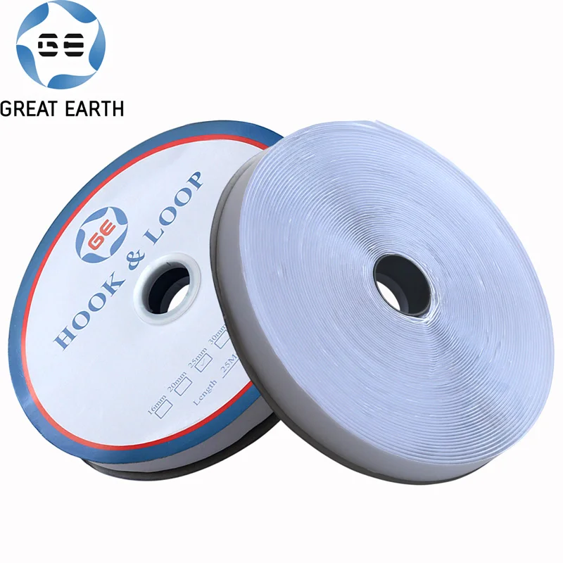 25mm Various width Nylon Sew On Hook and Loop Custom Colour Sticky Fur Tape Hook and Loop