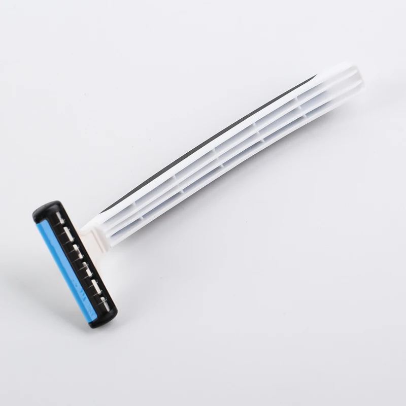 Wholesale personal care disposable plastic safety shaving blade razor with 2 blades