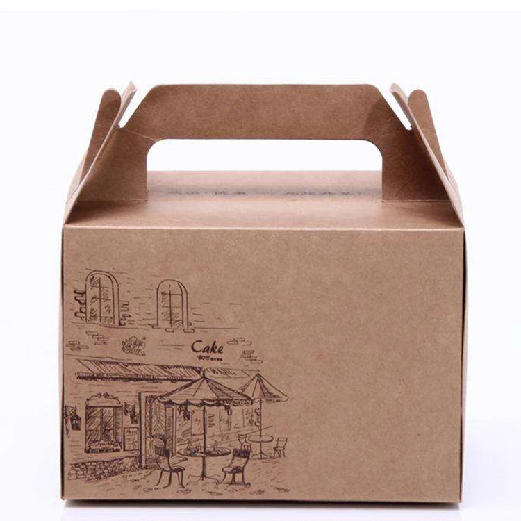Alibaba Горячий продукт пользовательские бумага для печати Cake Box, Cake Box упаковка, ручка коробки для пиццы