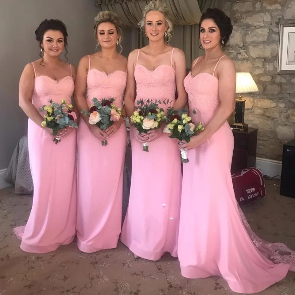 Simple Long Bridesmaid Dresses 2021 Pink Bridesmaid Gowns For Brides Maid Africa Bridesmaid Dresses with Fishtail