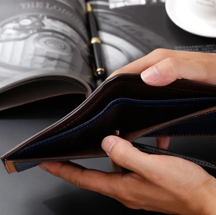 2021 Vintage Men Wallet PU Leather Brand Luxury Wallets Short Holder Clip Credit Card Money Bag