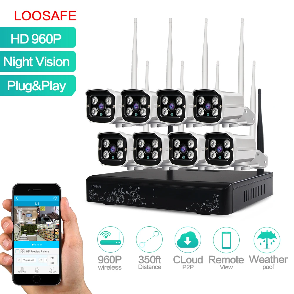 960P видеонаблюдения Открытый наблюдения дома водонепроницаемый IP66 Wi-Fi беспроводные системы безопасности