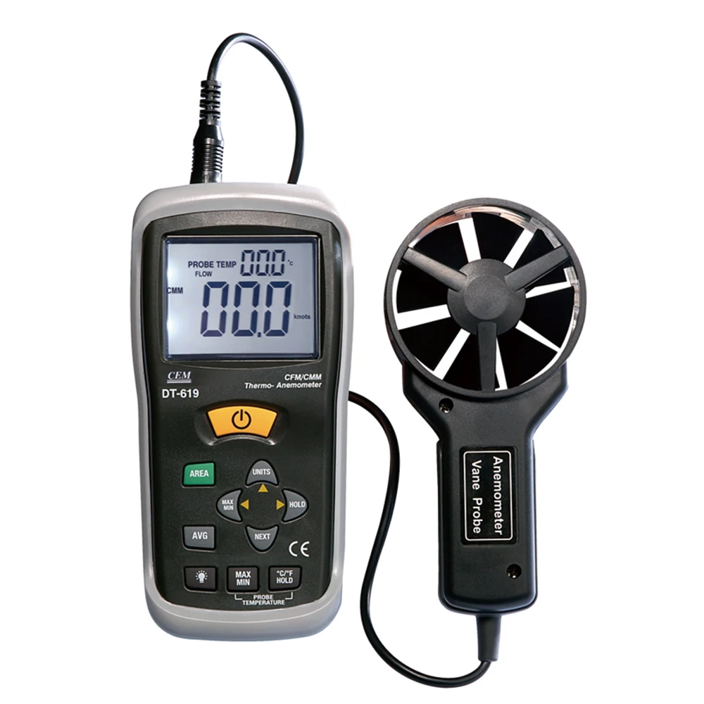 CEM DT-619 Wind Vane Anemometer Price With Temperaureture Air Velocity Air Flow Functions