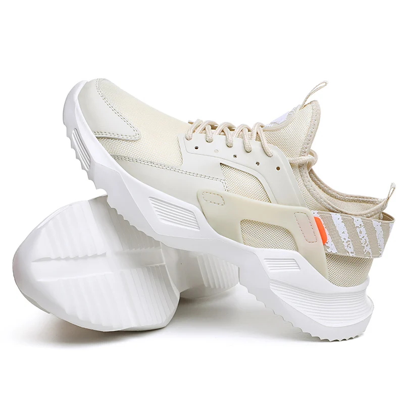 
Beige new Breathable Mesh Lace-up Casual Flat Hombre wholesale sneakers brand fashion shoes 