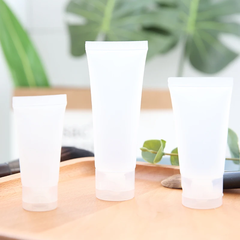 Clear Transparent frosted Cosmetic Plastic Soft Tube for face wash eyelash container