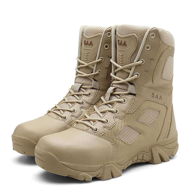 
Custom fashion american cheap military police khaki commando boots shoes for men 