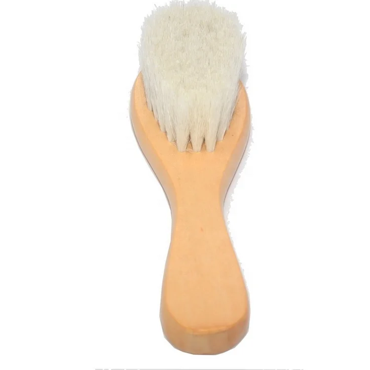 Custom logo Support low MOQ  wholesale natural 100% goat hair wooden comb natural baby hair brush set
