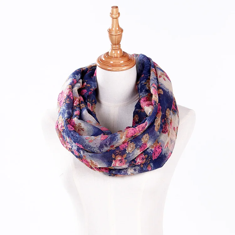 Лидер продаж, нежный женский круглый шарф-снуд с цветочным принтом