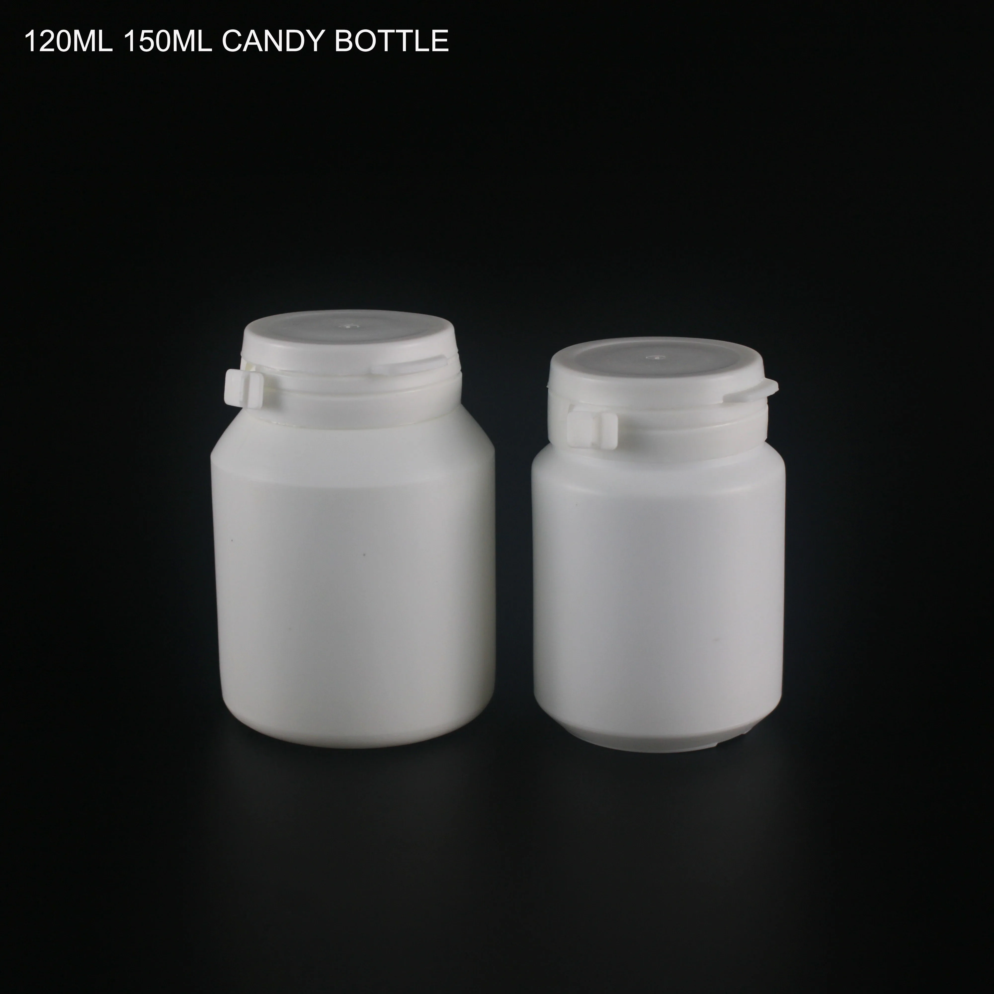 
100ml 150ml HDPE plastic bottle for chewing gum packaging with easy-pulling lid 