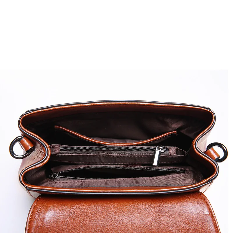 2019 New Design Fashion Split Leather One Shoulder Bag Retro Women Messenger Bag