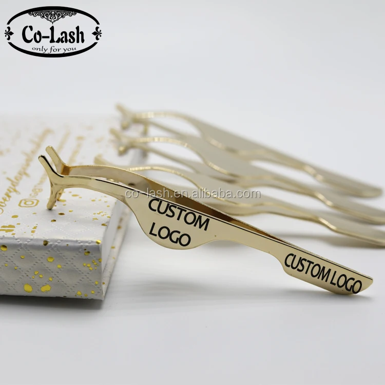 
Perfect Accurate Stainless Steel eyelash applicator private label eyelash tweezers 