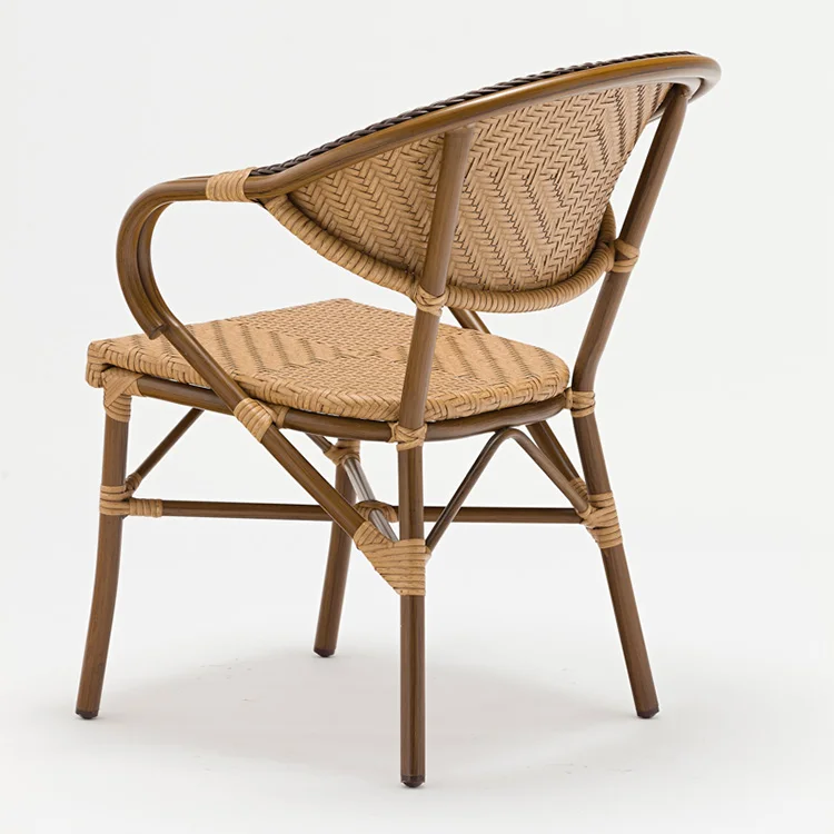 Plastic Rattan Woven Comfortable Leisure Chair Cafe Shop Chair Big Size