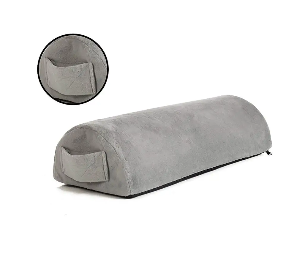 Half Moon Bolster Pillow Wedge for Side Sleepers, Leg Elevation, Knee Support Reduces,Removable Washable Cover