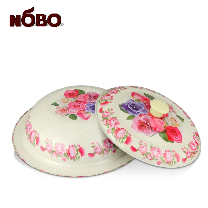NOBO Custom China melamine print cast Iron tableware Indian copper dish serving dishes with lids