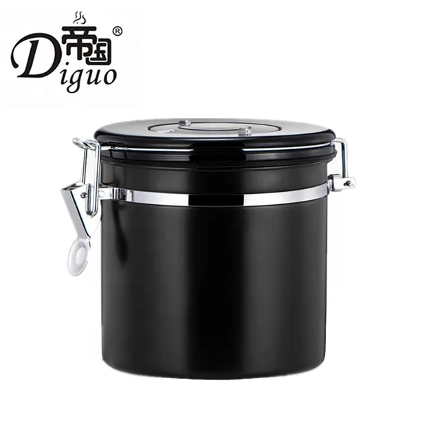 Diguo Popular 800ml 28Oz 250g Blue Color Stainless Steel Airtight Sealed Canister For Sugar Food Coffee Bean Tea