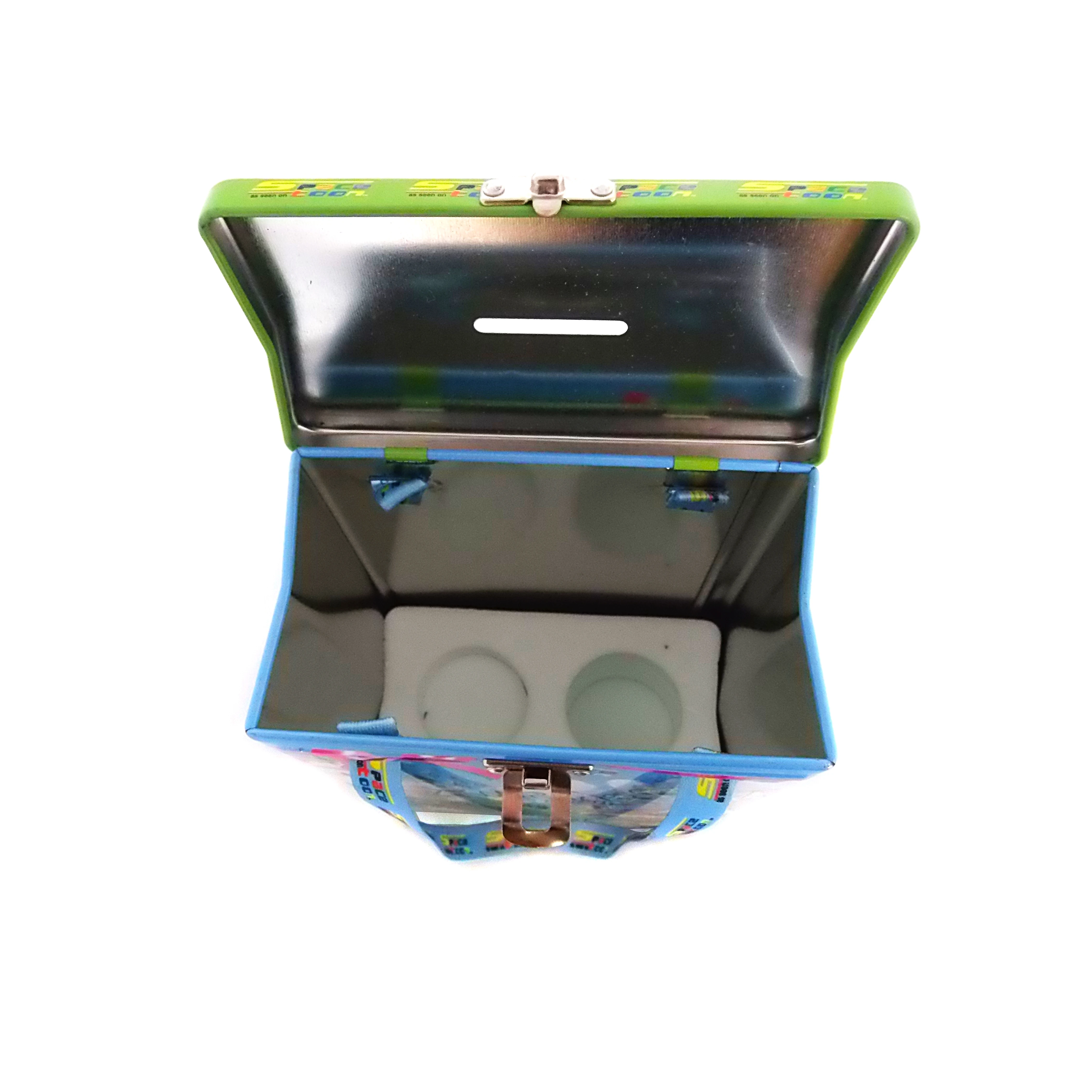 tin can with handle / metal cane hand-held tin case /  tin box for children