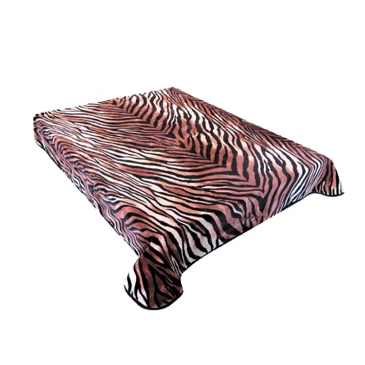 Animal design factory price 100% polyester heavy mink raschel blanket for winter