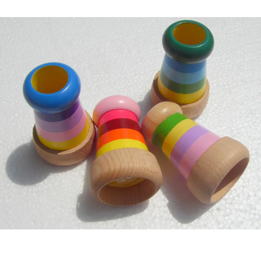 Colorful Funny Children High Quality Wooden mini kaleidoscope