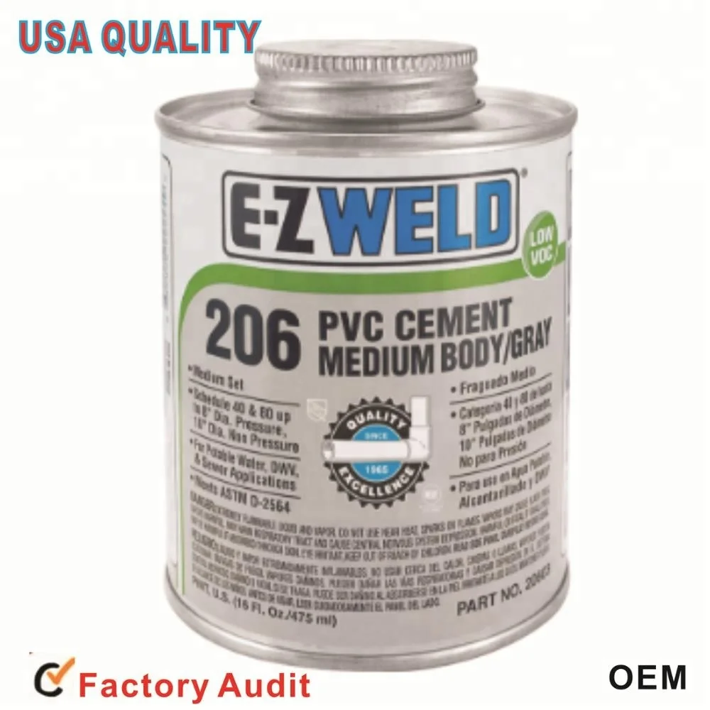 
EZ WELD 216 pvc solvent cement, pipe glue,Grey PVC glue 