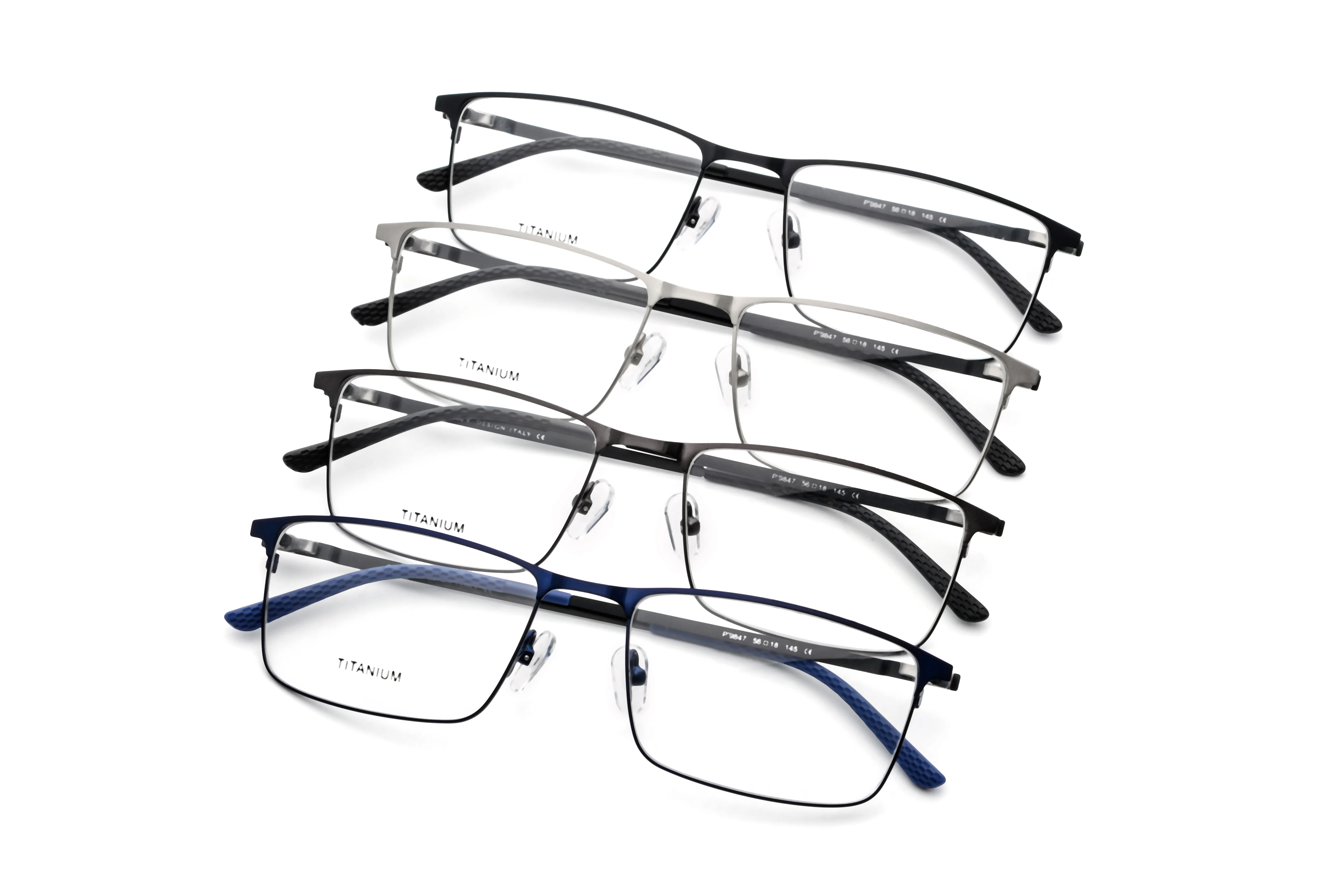 High End Custom Painting Italian Eye Glasses Frames Air Titanium Eyeglass Optical Frames CE for Men