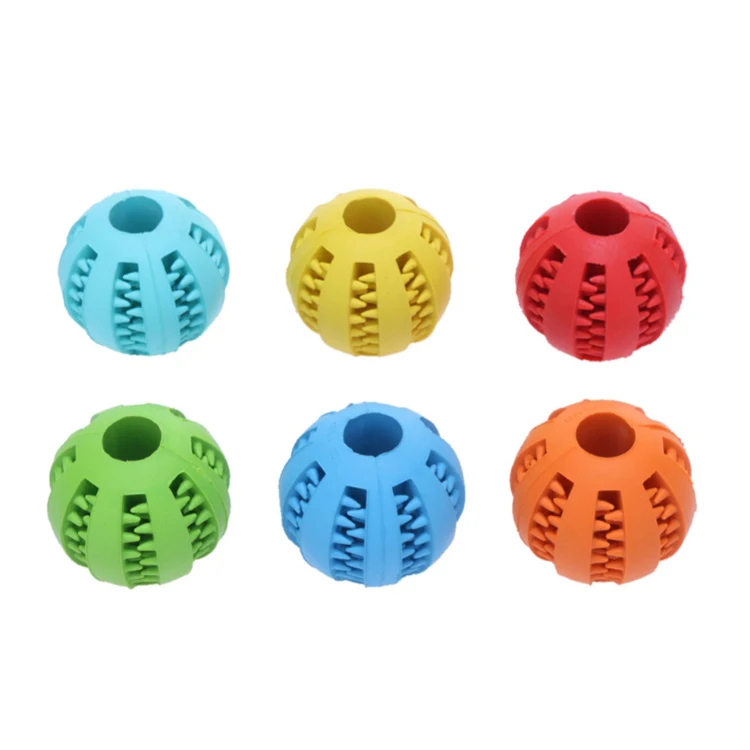 Healthy Rubber Interactive Leakage Food Guard Dog Chew Toys Soft Elastic Dental Dog Chew Ball