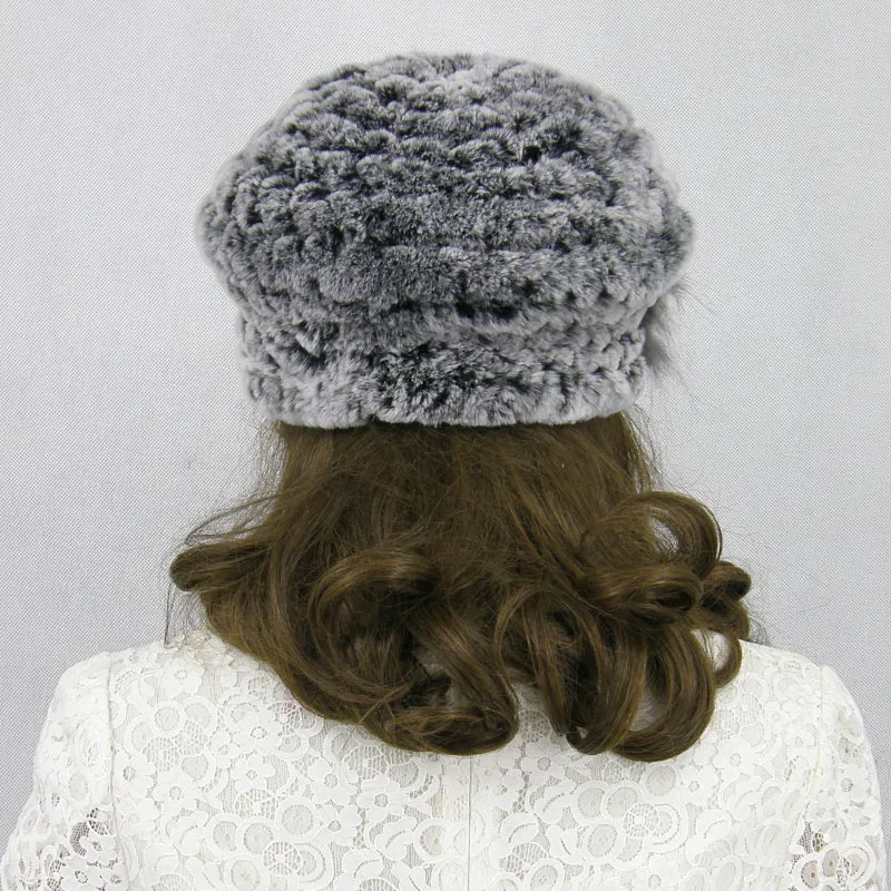 Personalised french fur beret knitted woman hat