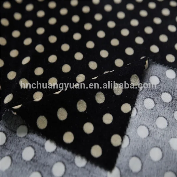 Korean dot printing polyester elastane velvet fabric manufacturer