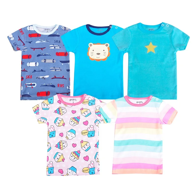 
Guangzhou Factory Supply 100% Organic Cotton Newborn Infant Clothing Baby T Shirt 