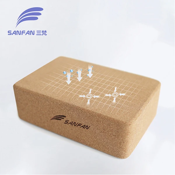 Eco Friendly Private Label Printed Nature Yoga Brick Cork Yoga Block Custom