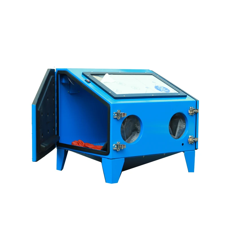 High pressure small sandblast cabinet for rust cleaning 150L sandblaster blasting machine electricelectric sandblaster