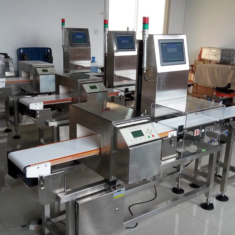 Industrial used metal detector checkweigher combination conveyor type with check weigher food industry