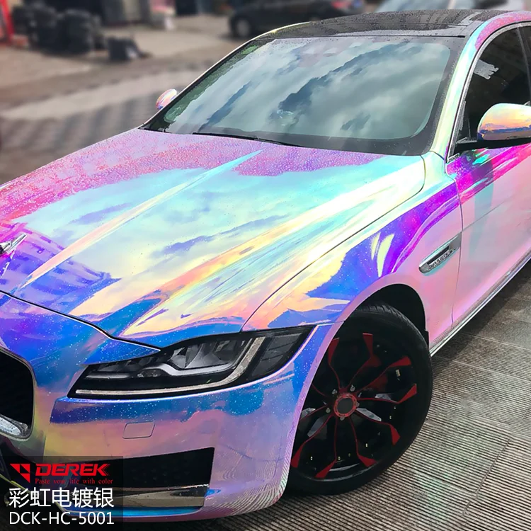 YJ-DEREK радужные хромированные глянцевые автомобильные виниловые рулоны без