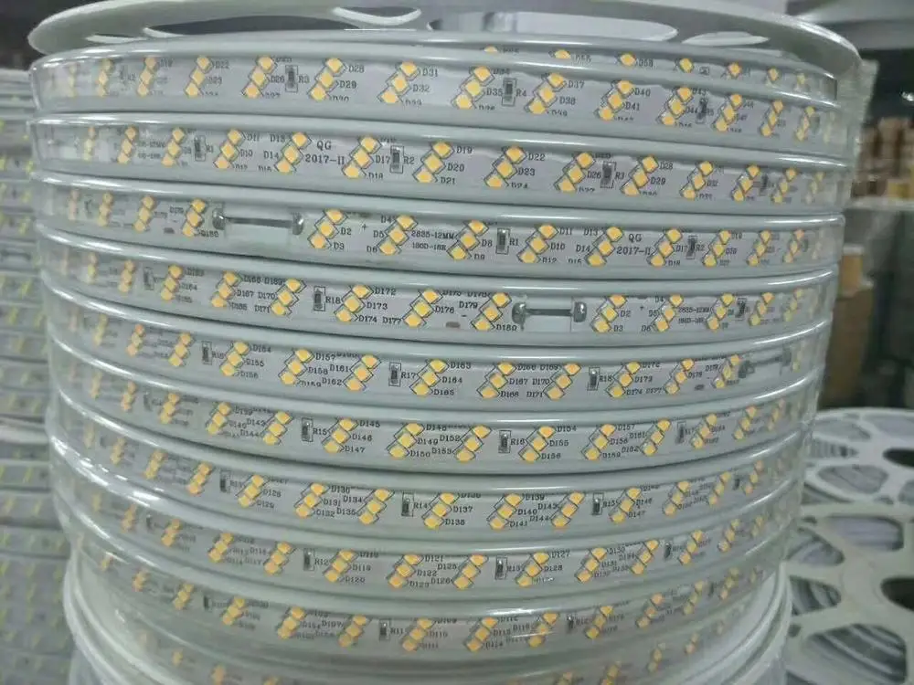 Waterproof Led strip 220V 2835 SMD 180 Leds m Three Row flexible tape light