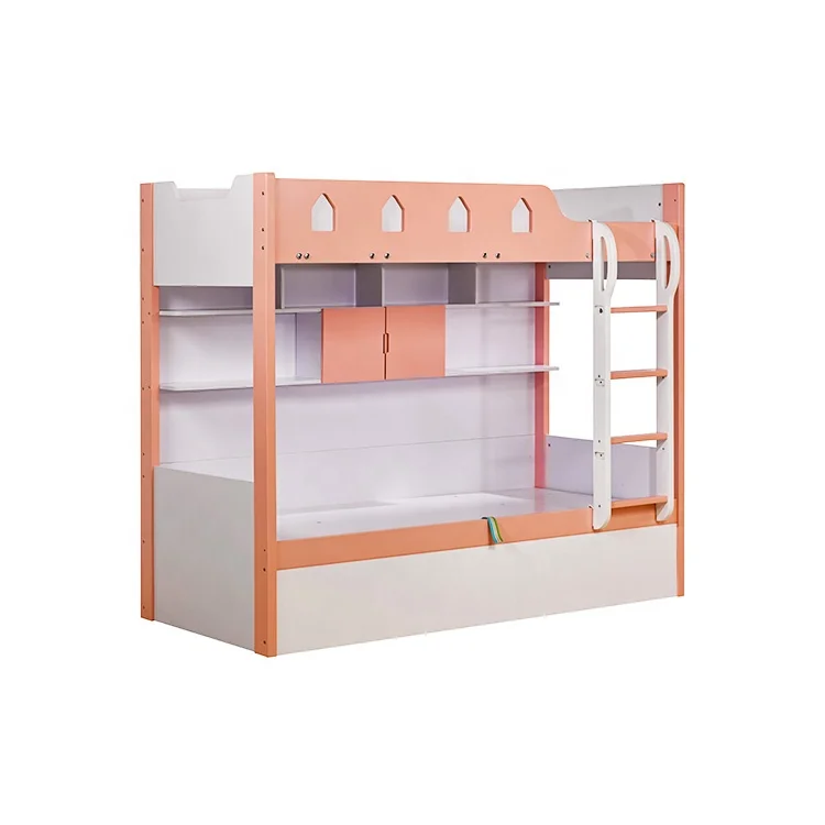 Набор детской мебели розового цвета комплект двухъярусной кровати для девочек