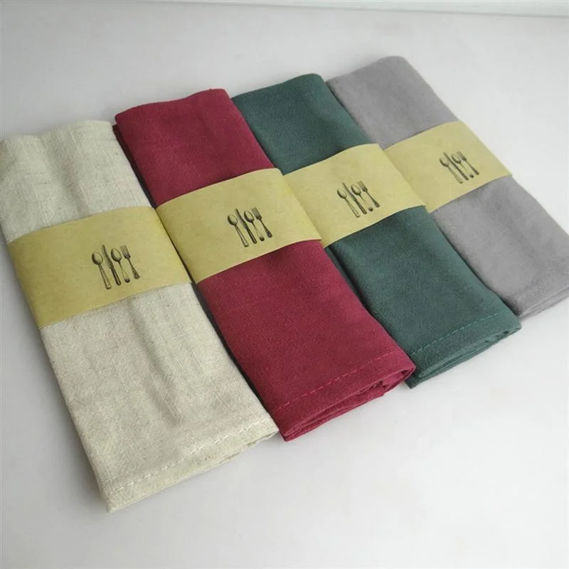 Dinner Table Napkin Linen Cloth  Kitchen Napkins Tea Mats Dish Fabric Pocket Handkerchief Wedding Party Use Napkin