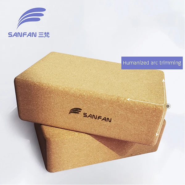 Eco Friendly Private Label Printed Nature Yoga Brick Cork Yoga Block Custom