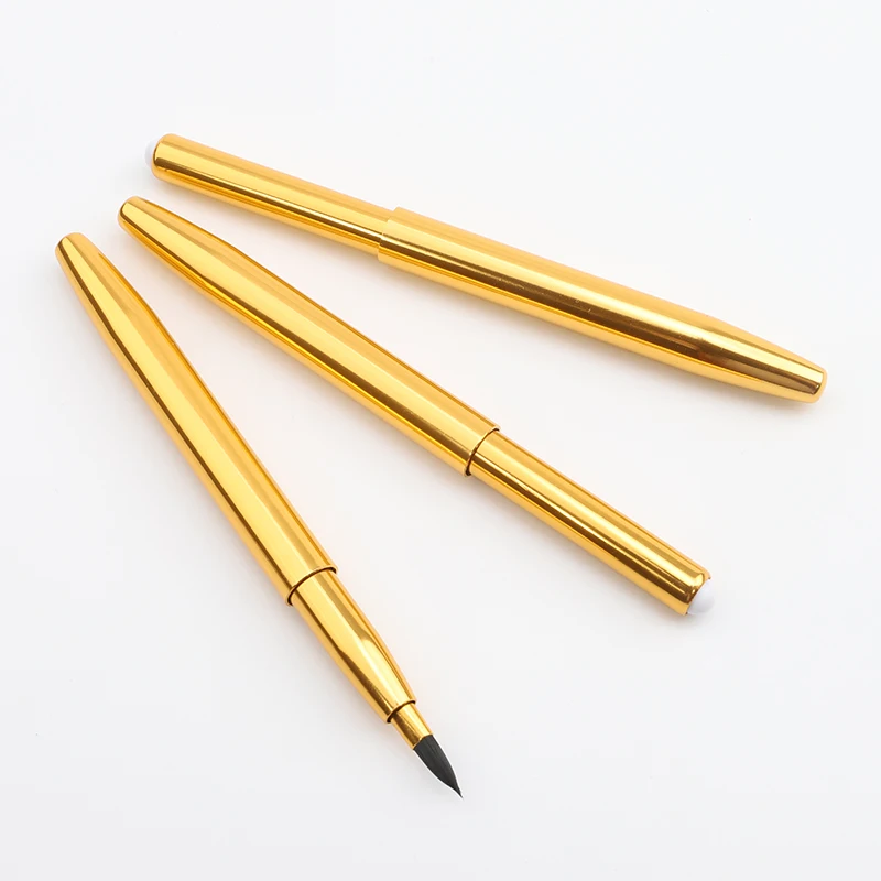 Factory Wholesale Metal Handle Private Logo Retractable Lip Brush