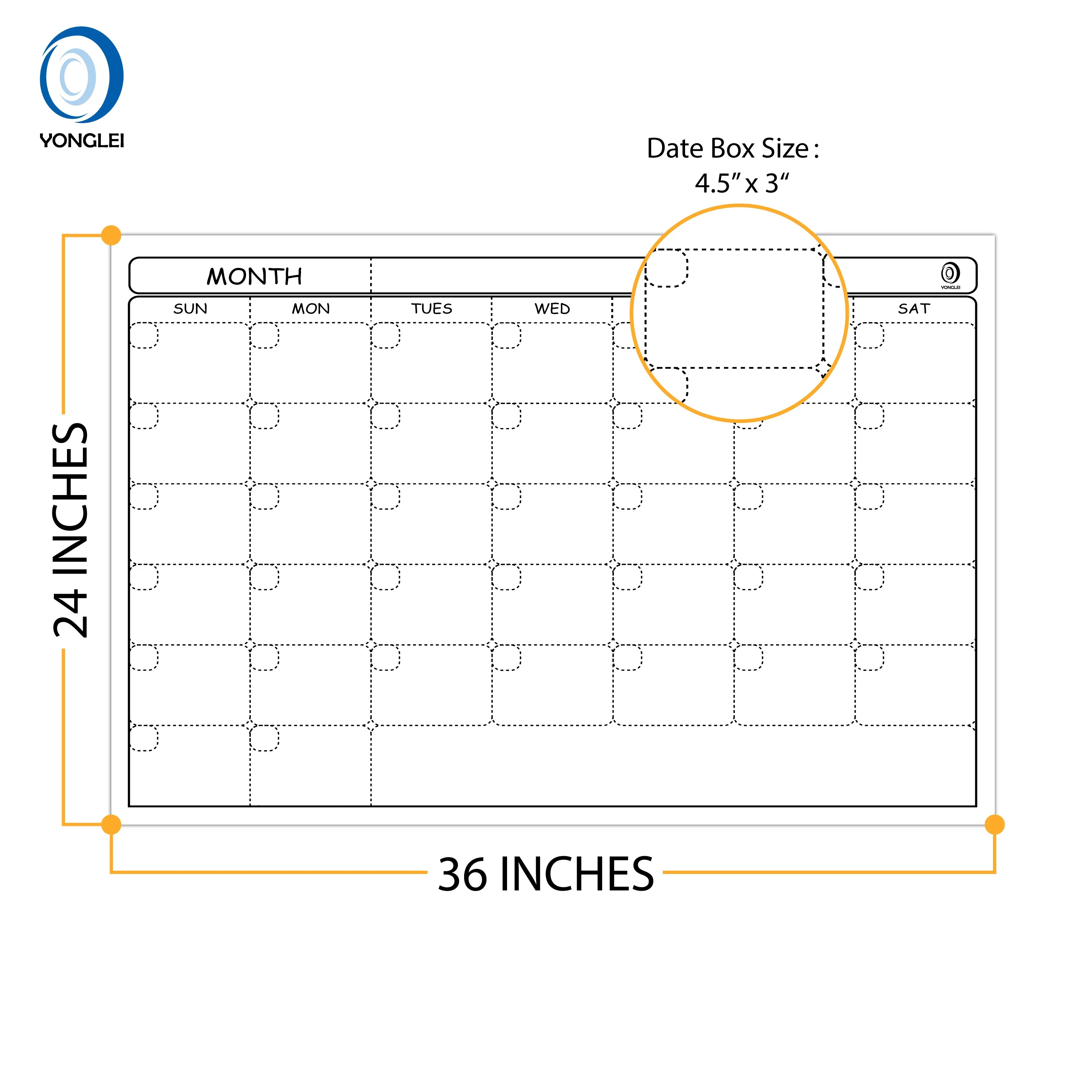 
010-3A2 Jumbo dry erase wall calendar print large size wall calendars 