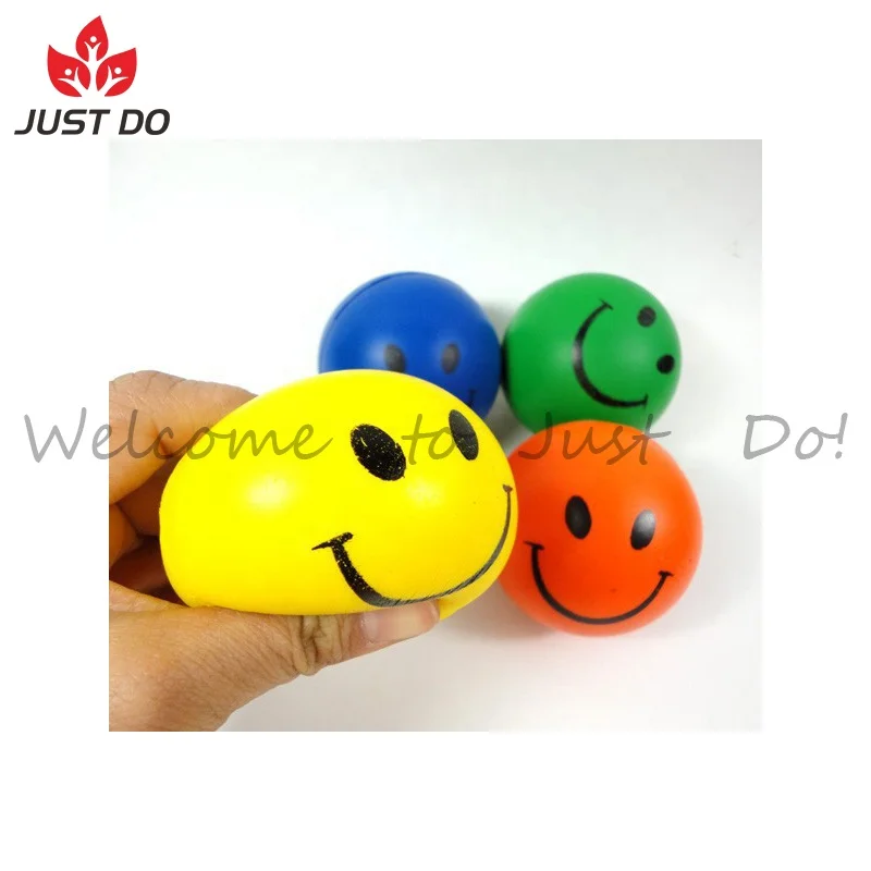 Lovely Foam PU Happy Smiley Face Squeeze Stress Ball